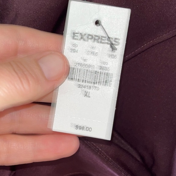 Express Deep Plum High Love Sleeveless Wrap Dress NWT XL - Picture 4 of 5